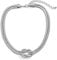 Inateannal Punk Double Layer Snake Chain Choker Necklace Silver Knot Herringbone Chain Necklace Hip Hop Chunky Necklaces for Women