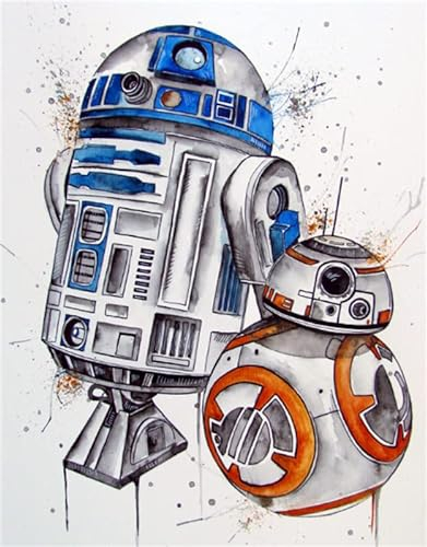Grenric 5D DIY Star Anime Wars Diamantmalerei-Kits, für Erwachsene und Kinder, Kreuzstich, Vollbohrung, Kristall-Strass-Stickerei, Bilder, Kunsthandwerk für Zuhause, Wanddekoration, 30,5 x 40,6 cm