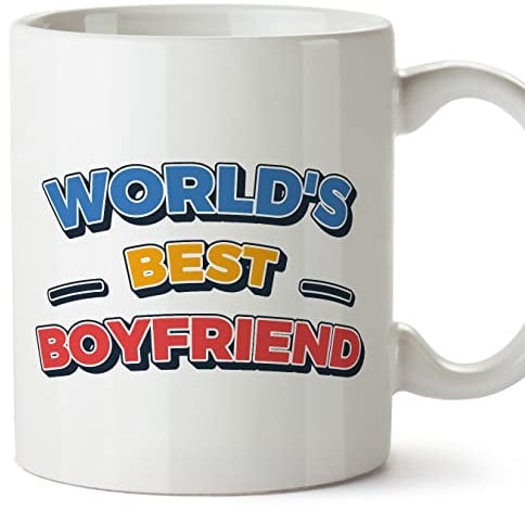 MUGFFINS Boyfriend Mug - in English - World's Best! - Funny Gift - Ceramic 11oz Mug