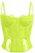 Dealmore Corset Top for Women Going Out - Lace Mesh Date Night Spaghetti Strap Party Club Top, Yellow, X-Small