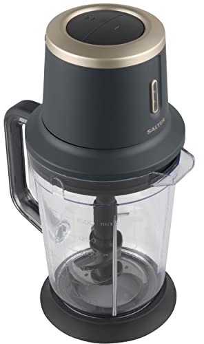 Salter EK5393BGRY Cordless Jug Blender - Electric Smoothie Maker, Rechargeable 10.8V Battery, 2 Speeds, BPA Free 1.5L Plastic Jug & Lid, Non-Slip Base, LED Indicator Light, Type-C Charging Cable
