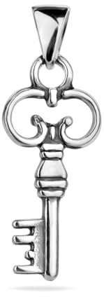 Silverzone77 Schlüssel Anhänger Sterling Silber 925 Halskette Kette Unisex Schmuck