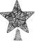 Black Glitter Star Topper for Christmas Tree - Decoration