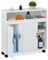Relaxdays Carrito Auxiliar Estrecho, Armario Puertas Correderas, 71,5 x 70 x20 cm, Mueble Baño y Cocina, MDF, Blanco, Plástico, Tablero de Fibras