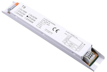 MRVAKDYDI Balasto electrónico Balasto para lámpara fluoresce Balasto electrónico Adaptable for lámpara Fluorescente T8 de 2 Piezas, 2 x 36 W, Q84D