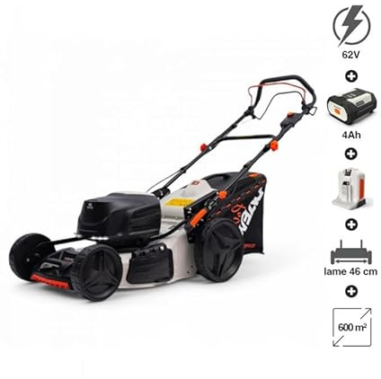 Tondeuse électrique sans Fil 62V DAEWOO, Lame 46 cm, Batterie 4Ah et Chargeur - DALLM62-18SP-K1