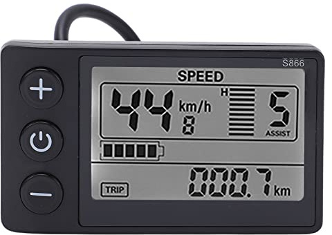 Socobeta S866 LCD Display Meter Elektrofahrrad E Bike LCD -Anzeigemesser für 24 V 36 V 48 V 22,2 Mm/0,9 Zoll Lenker