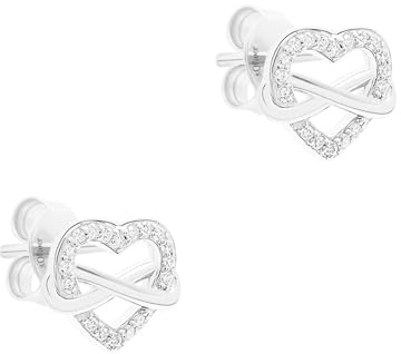 s.Oliver Damen Schmuck – Ohrstecker und Creole aus 925 Silber mit Herz-Infinity Design – Alltagstauglich, Elegant & Zeitlos – Perfekte Geschenkidee