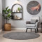 HomebyHome Teppich Rund Hochflor 200 cm Rund - Shaggy Runder Teppich Wohnzimmer Grau Extra Weich und Flauschig - Waschbarer Langflor Teppiche für Schlafzimmer, Küche, Flur - Carpet, Halı, Kilim