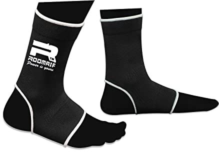 ROOMAIF Knöchelschutz Knöchelbandagen Sport Kampfsport Kickboxen Ankle Protector Thai Boxen MMA Fuß Schutz Knöchel Bandage DE (Schwarz, Einheitsgröße)