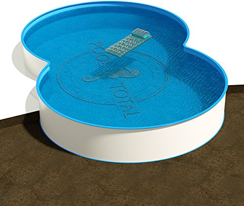 Achtform Pool 3,20 x 5,25 x 1,50 m, Folie 0,8 mm blau + Funktions-Handlauf