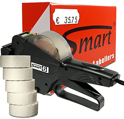 HUTNER Preisauszeichner Set Smart 6 inkl. 7.500 Preisetiketten 26x12 - Weiss Tiefkühl | Preisauszeichnungsgerät