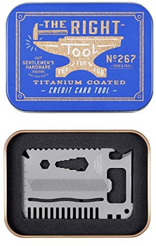 Gentlemen's Hardware Kreditkarten Multifunktionswerkzeug aus Titan, Größe: 5,3x0,3x8,4 cm, GEN267UK