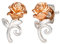 Disney Beauty and the Beast, Sterling Silver Two Tone Rose Stud Earrings