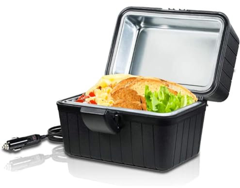 VaygWay 12V Portable Car Stove - Food Warmer Oven Box Cooking- Travel Camping Accessories Lunch Box- Baby Food Heating Handy Cooker- Universal Truck SUV RV Car