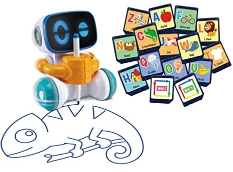 Vtech Codi, der clevere Mal-Roboter – Interaktiver Freund, der Sich von allein bewegt und mit dem Stift in Seiner Hand zeichnet – Für Kinder von 4-8 Jahren