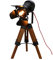 KinHall Vintage-Stativ-Stehlampe, nautisches Teatre, Retro-Scheinwerfer, Industriedekor, Holzleuchten, Lesetischlampe für Wohnzimmer, Kino, Dekoration, höhenverstellbar, ohne Glühbirne
