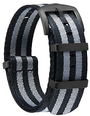 BINLUN Nylon Uhrenarmbänder Dick G10 Premium Ballistic Multicolor Ersatzuhrenarmbänder mit Schwarz/Silbe Edelstahlschnalle für Männer Frauen 18mm 20mm 22mm 24mm (Upgrade Design Version)