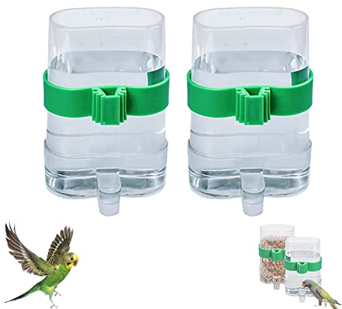 2 Stück Automatischer Wasserspender Vögel, Futterspender Vogel Wasserspender, Transparenten Vogelfutterautomaten, Zubehör Für Vogelkäfige, für Papageien, Wellensittiche, Vögel