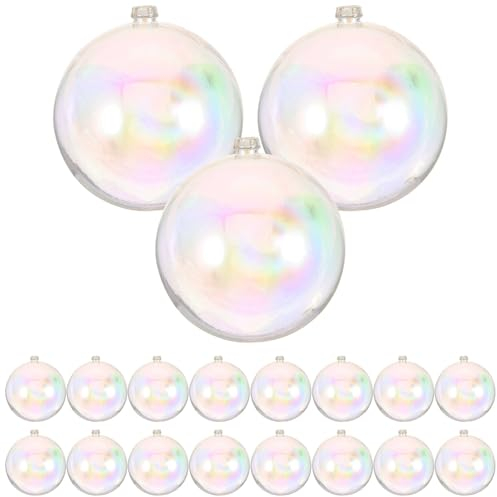 Amosfun 25 Stück Weihnachtsdekorationskugeln Durchsichtige Weihnachtskugeln Befüllbare Weihnachtsornamente Transparente Weihnachtskugeln Leere Kapselkugeln Preisbehälterkugeln
