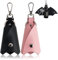 KASESSS 2 Pièces Porte Clef Voiture en Forme de Chauve-Souris, Créatif Porte Clé Moto, Porte Cle PU Cuir, Porte Clé Personnalisé, Porte Clef Femme Homme, Keychain pour Voiture Accessoires Noir,Rose