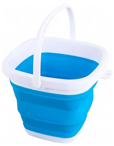 König Design Faltbarer Eimer - Platzsparend & Robust - BPA-frei, Ergonomischer Griff - Haushalt, Outdoor (Blau, 10 Liter)