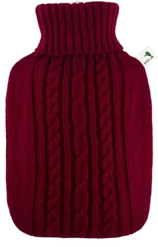 Steuber Wärmflasche Strick 1,8l rot 33 x 20 cm für Erwachsene