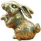 ABOOFAN Messing Hase Aufkleber Figur Mini Vintage- Futterspender Osterdekoration Zuhause Ausgestopft Schweine Meerschweinchen Bett Osterhasenkostüm Kaninchen Heu Golden