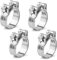 kayqbonke Stainless Steel Exhaust Clamp, Pack of 4, 52-55 mm, 22 mm Width, Silver