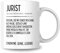 GRAVURITE - Lustige Definitions Tasse Jurist, Geschenk Anwalt, Spruchtasse Keramik, Witzige Tasse, Lustiger Becher Jura, Spruch, Keramik, Weiß, 330ml, Spülmaschinenfest