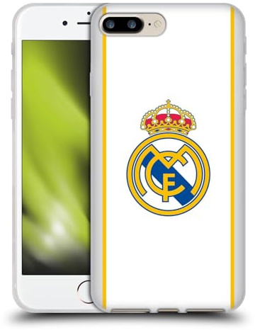 Head Case Designs Offizielle Real Madrid CF Weiß Abzeichen Gelhülle [Militärischer Schutzgrad] Kompatibel Mit Apple iPhone 7 Plus/iPhone 8 Plus Und Kompatibel Mit MagSafe