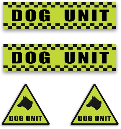 K9 Dog Unit Magnetic Signs – Reactive Dog Warning Sticker for Car & Van – Reflective Magnetic Vehicle Sign for Safety & Security – Weatherproof Design 620x150mm-175x200mm = Pack of 2
