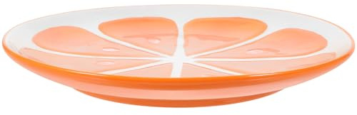 Amosfun Plat Décoratif en Céramique Orange, Assiette à Dessert Multifonction 1 Pièce, Plateau de Service pour Collations et Petit-déjeuner, Motif Fruits Original, Usage Maison et Fête