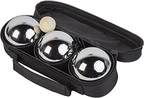 Partner - Jeu de Plein Air - 3 boules pétanques lisses + étui, Argent
