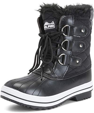 Polar Damen Schnee Stiefel Nylon Short Schnee Pelz Regen Wasserdicht Stiefel - Schwarz - 40