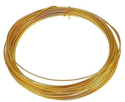 1mm (18 Gauge) x 4m Gold Colour Non-Tarnish Craft Wire for Jewellery, Wire Wrapping, Sculpting, Hobby Craft, Wire Modelling
