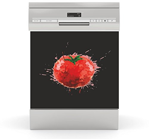 wodtke-werbetechnik Spülmaschinen Aufkleber Tomate schwarz