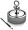 Neodym-Suchmagnet Bergemagnet bis zu 900KG 2 Bohrungen N45 vernickelt Magnetangeln, Suchmagnet:48mm 100KG - 150KG