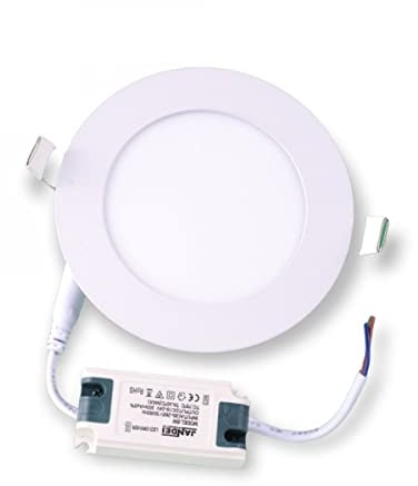 JANDEI - Faretto LED a pannello tondo extra piatto. Illuminazione 6W (equivalente a 50W). Illuminazione per interni per ufficio, corridoi, casa, officina. Alimentatore incluso (4200K Bianco Neutro)