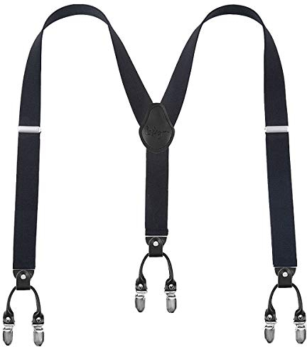 Lafayon Hosenträger Herren mit 6 Clips, Y-Back 3,5 cm Breit Hosenträger Heavy Duty Verstellbar und Elastisch mit Starken Metallklammern und Geschenkverpackung
