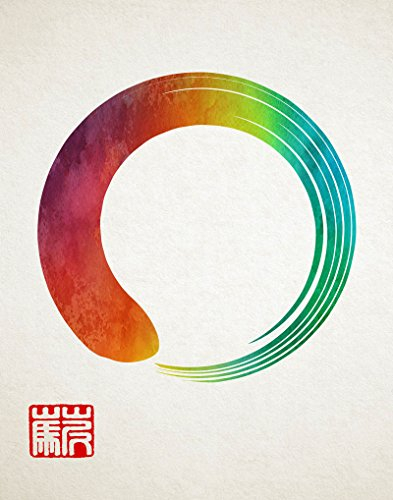 Enso Poster Wabi Sabi Art Meditation Wall Art Yoga Poster Japanese Decor Japanese Wall Art Calligraphy Seal Wabi Sabi Prints Vintage Posters (21cm x 30cm)