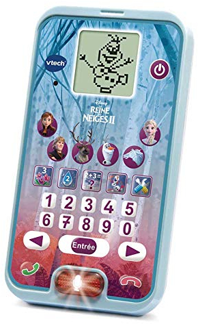 VTech - Disney La Reine des Neiges 2, Le Smartphone Éducatif, Téléphone Portable Enfant avec Écran Rétroéclairé, 4 Jeux, Jouet Interactif, Cadeau Enfant de 3 Ans à 7 Ans - Contenu en Français
