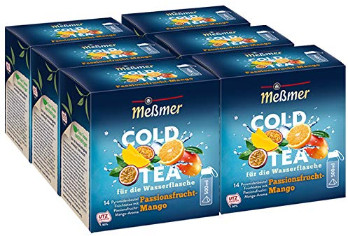 Me?mer Cold Tea Passionsfrucht-Mango, 14 Pyramidenbeutel, 6er Pack