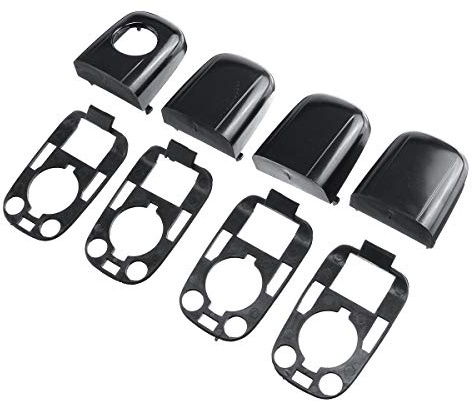 PeroFors 8Pcs Car Gloss Black Tapa De Manija De Puerta Izquierda Y Derecha para Peugeot 307 / C2 C3 2003-2009