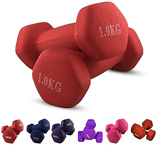 JIM Paar Hanteln 2 x 1 kg Sechskant PVC Soft Touch