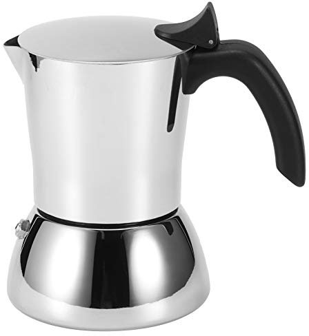 Zerodis de espresso de estufa, Moka de 4 tazas de acero inoxidable 304 para uso doméstico en cafeterías