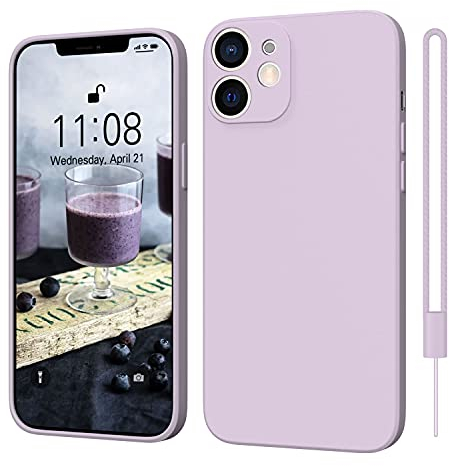 ORDA iPhone 12 Mini Hülle Silikon Handyhülle Ultra Dünn mit Mikrofaser Kratzfest Lila