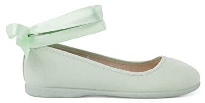 Pisamonas Bailarina Cintas Raso Cierre Pulsera Talla 38 en Color Verde Pastel