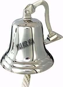 Campanello a tema marittimo marino, barca, scuola, cena, campana di Babbo Natale, reception, campanello da parete (28 cm, finitura argento)