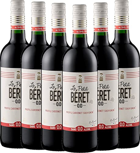 Le Petit Béret Rouge Intense Alkoholfrei von Le Petit Béret - Rotwein 6 x 0,75l VINELLO - 6er - Weinpaket inkl. kostenlosem VINELLO.weinausgießer